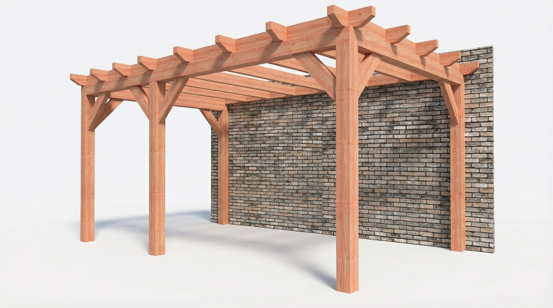 Bouwpakket aanbouwveranda 524x326 cm links fijnbezaagd Douglas