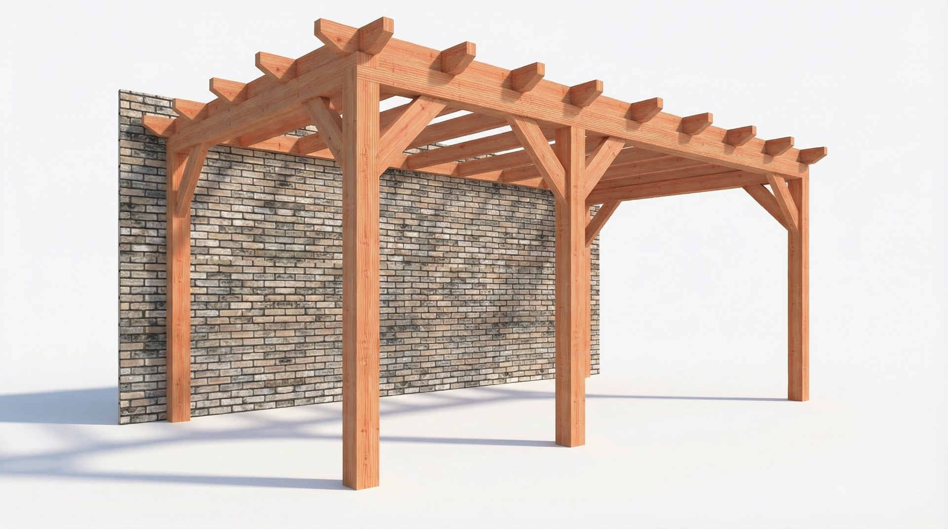 Bouwpakket aanbouwveranda 588,5x326 cm links fijnbezaagd Douglas