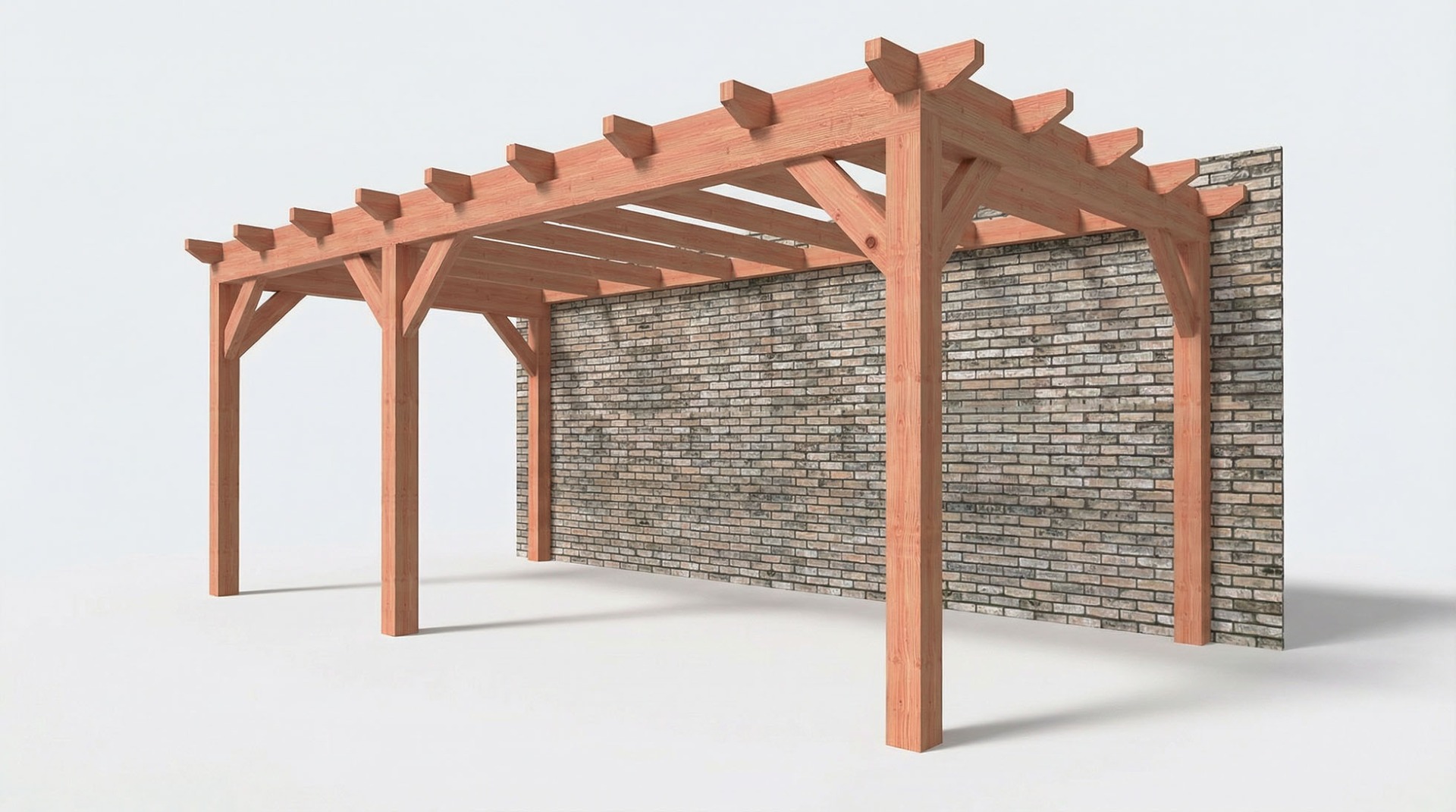 Bouwpakket aanbouwveranda 648,5x326 cm links fijnbezaagd Douglas