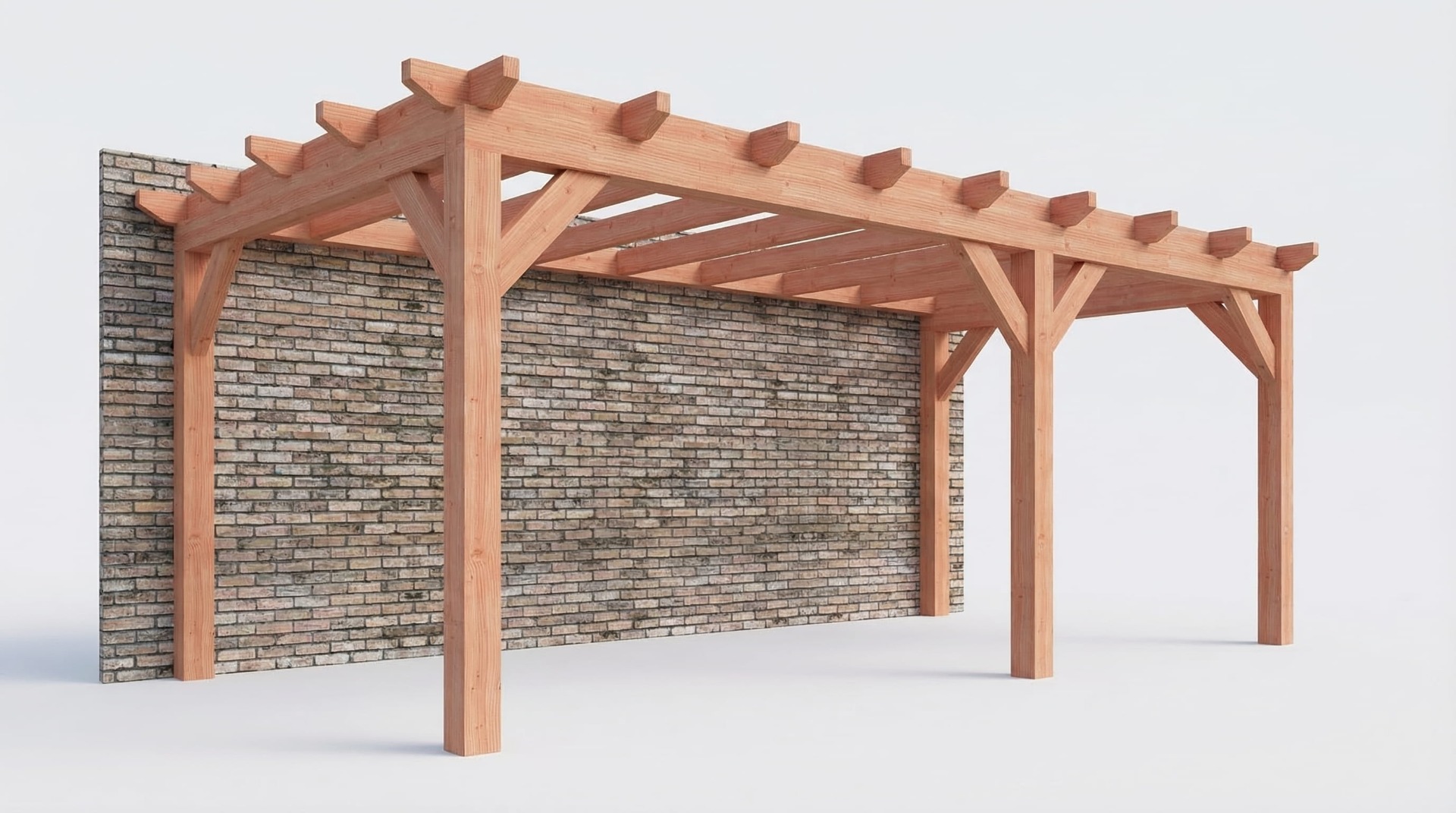Bouwpakket aanbouwveranda 648,5x326 cm rechts fijnbezaagd Douglas