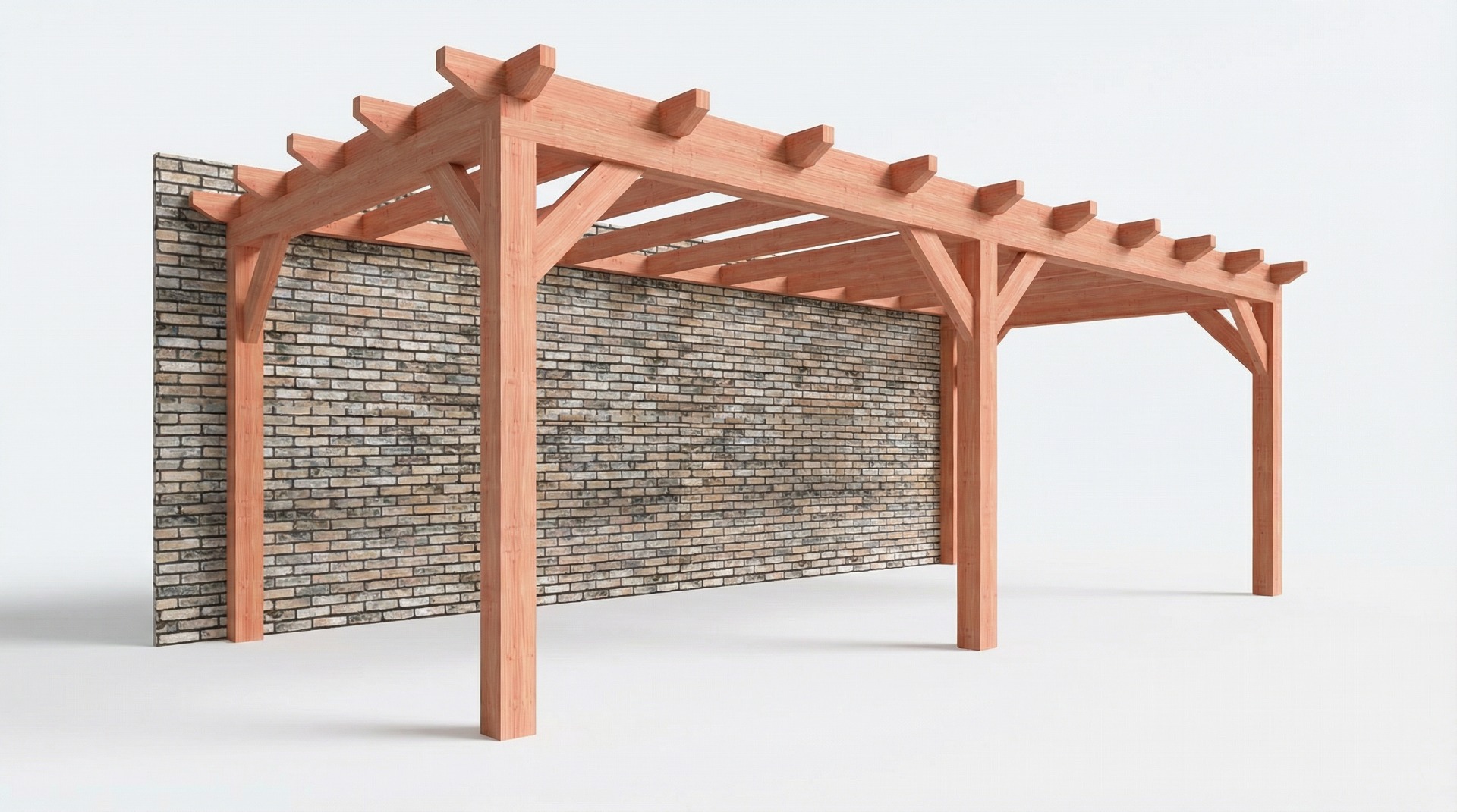 Bouwpakket aanbouwveranda 701,5x326 cm links fijnbezaagd Douglas