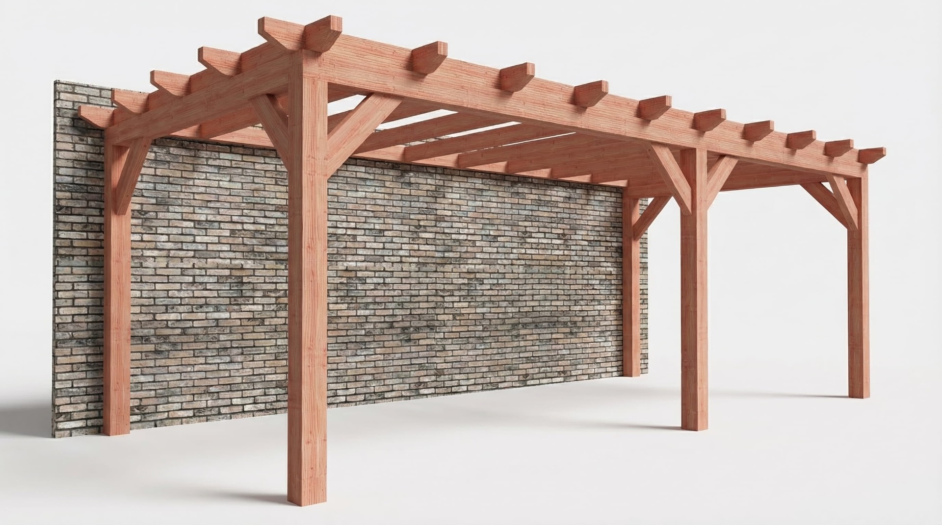 Bouwpakket aanbouwveranda 701,5x326 cm rechts fijnbezaagd Douglas
