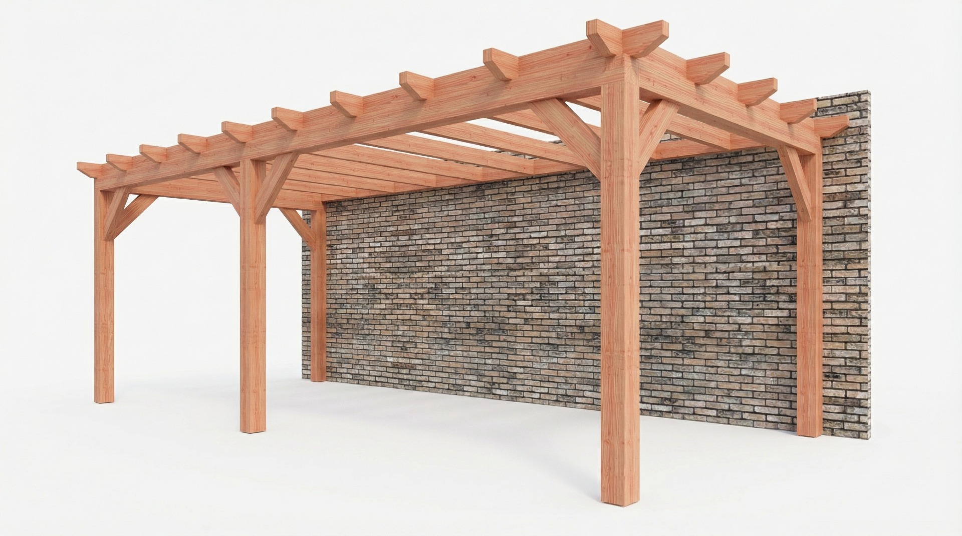 Bouwpakket aanbouwveranda 709x326 cm links fijnbezaagd Douglas