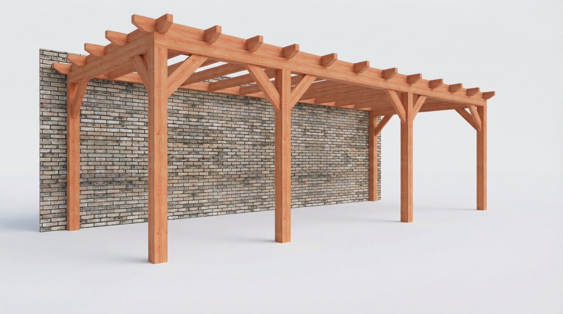 Bouwpakket aanbouwveranda 815x326 cm links fijnbezaagd Douglas