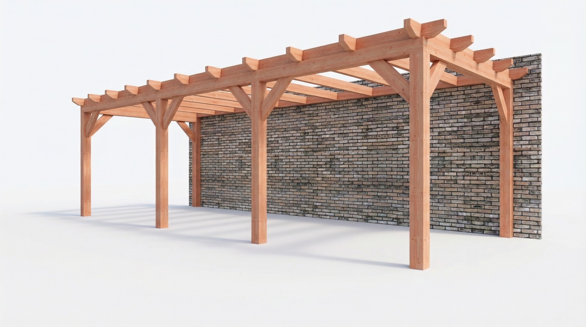 Bouwpakket aanbouwveranda 822x326 cm links fijnbezaagd Douglas