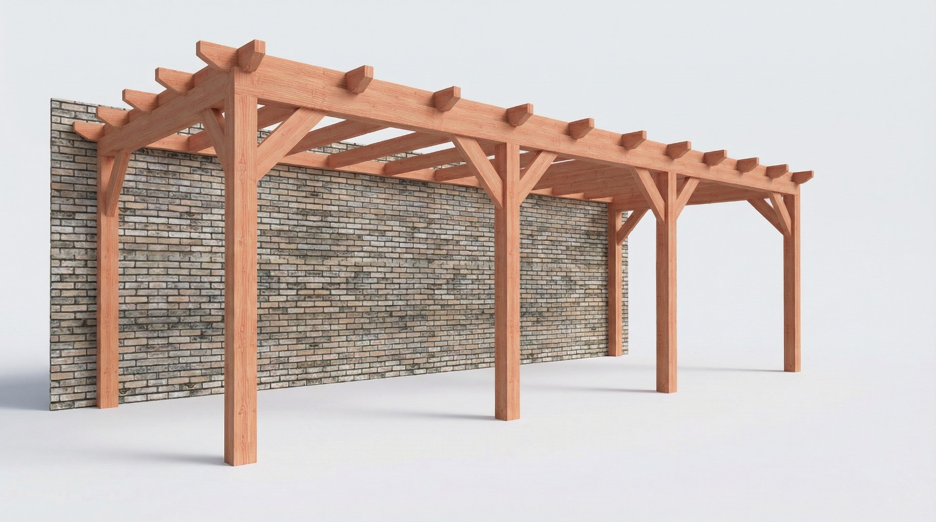Bouwpakket aanbouwveranda 822x326 cm rechts fijnbezaagd Douglas