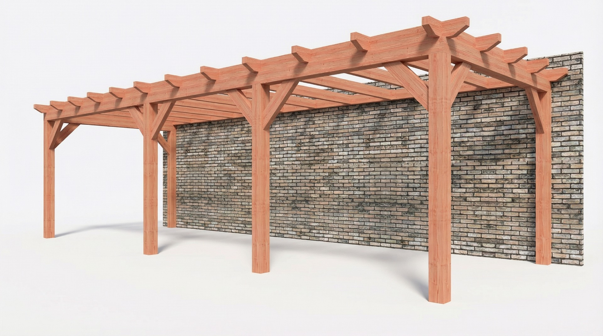 Bouwpakket aanbouwveranda 886,5x326 cm links fijnbezaagd Douglas