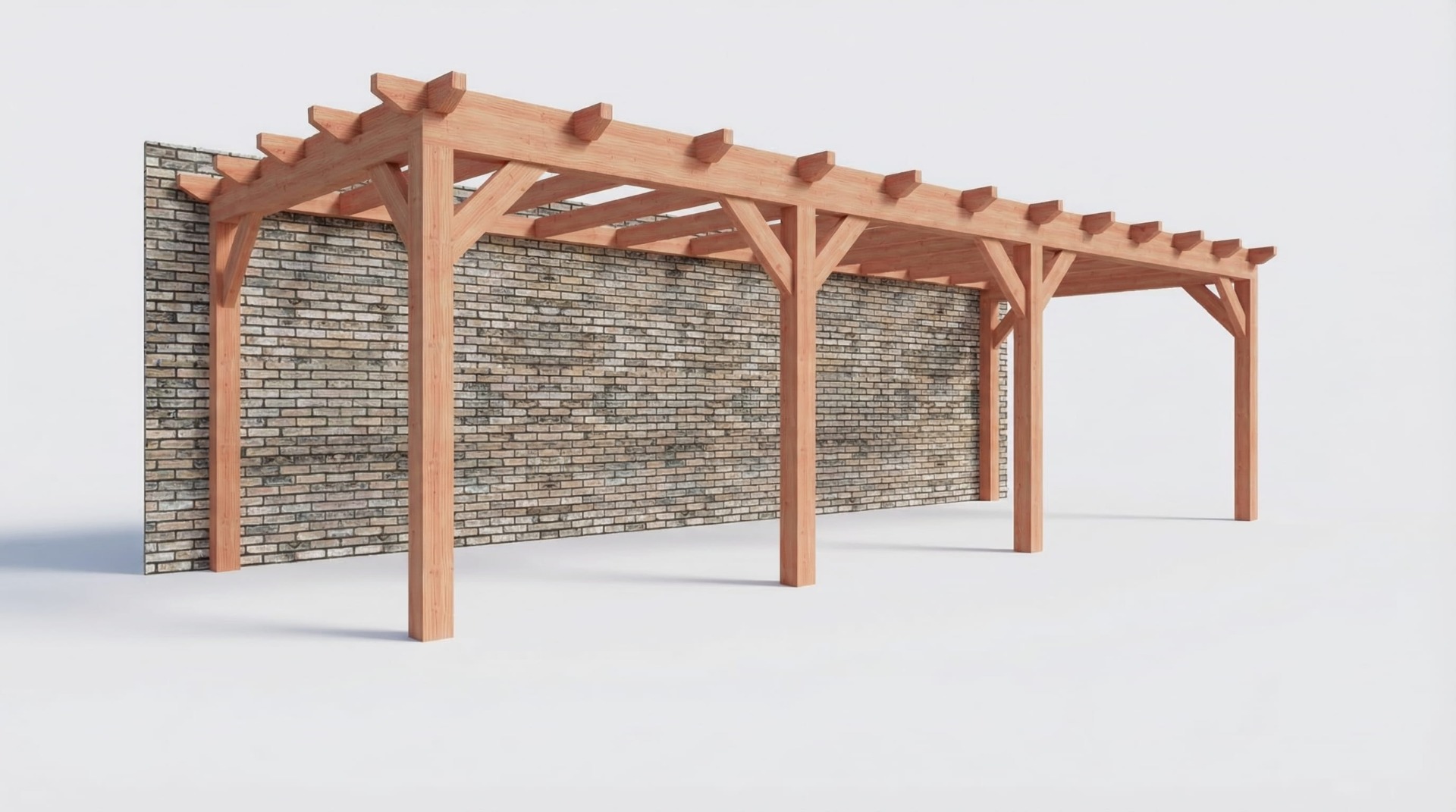 Bouwpakket aanbouwveranda 886,5x326 cm rechts fijnbezaagd Douglas
