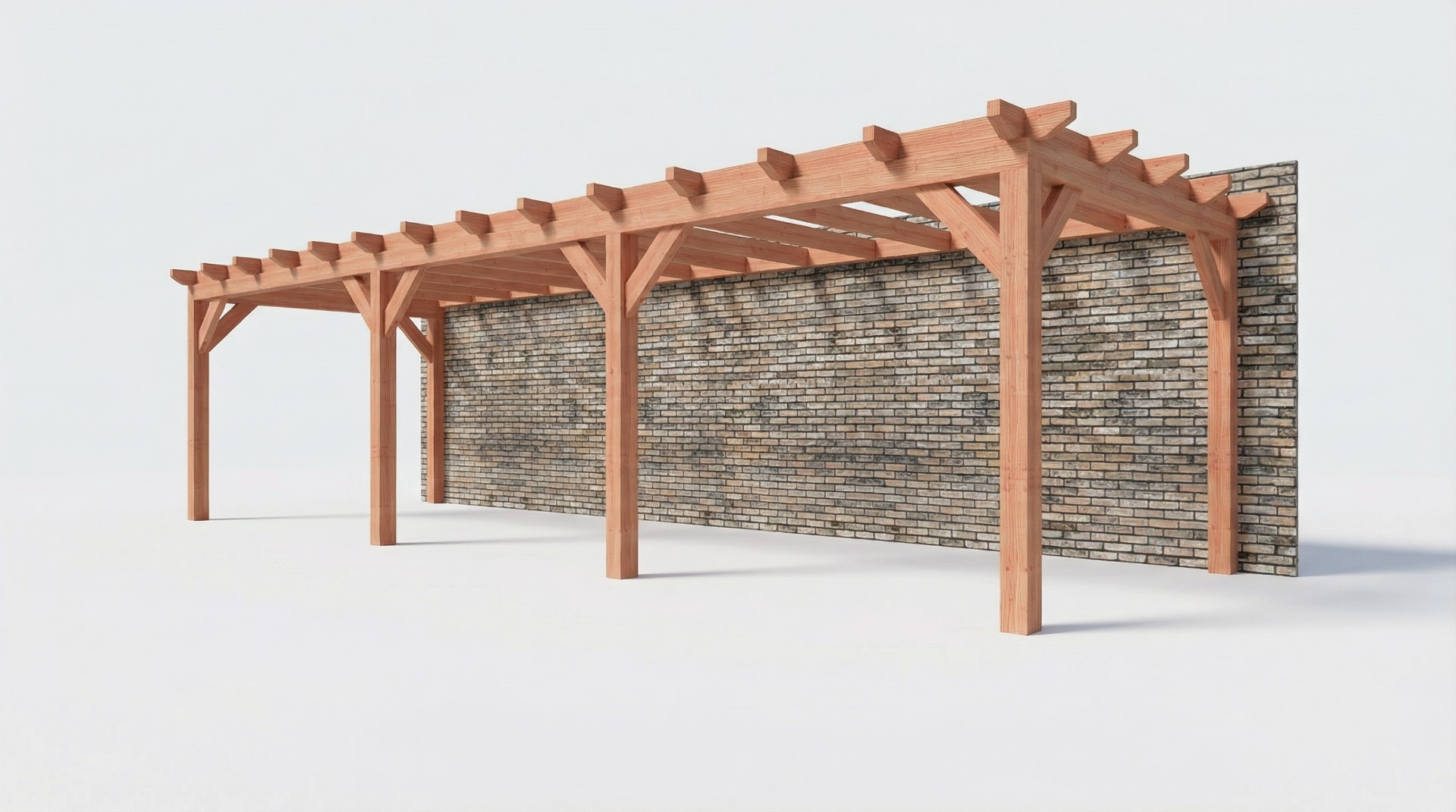 Bouwpakket aanbouwveranda 992,5x326 cm links fijnbezaagd Douglas