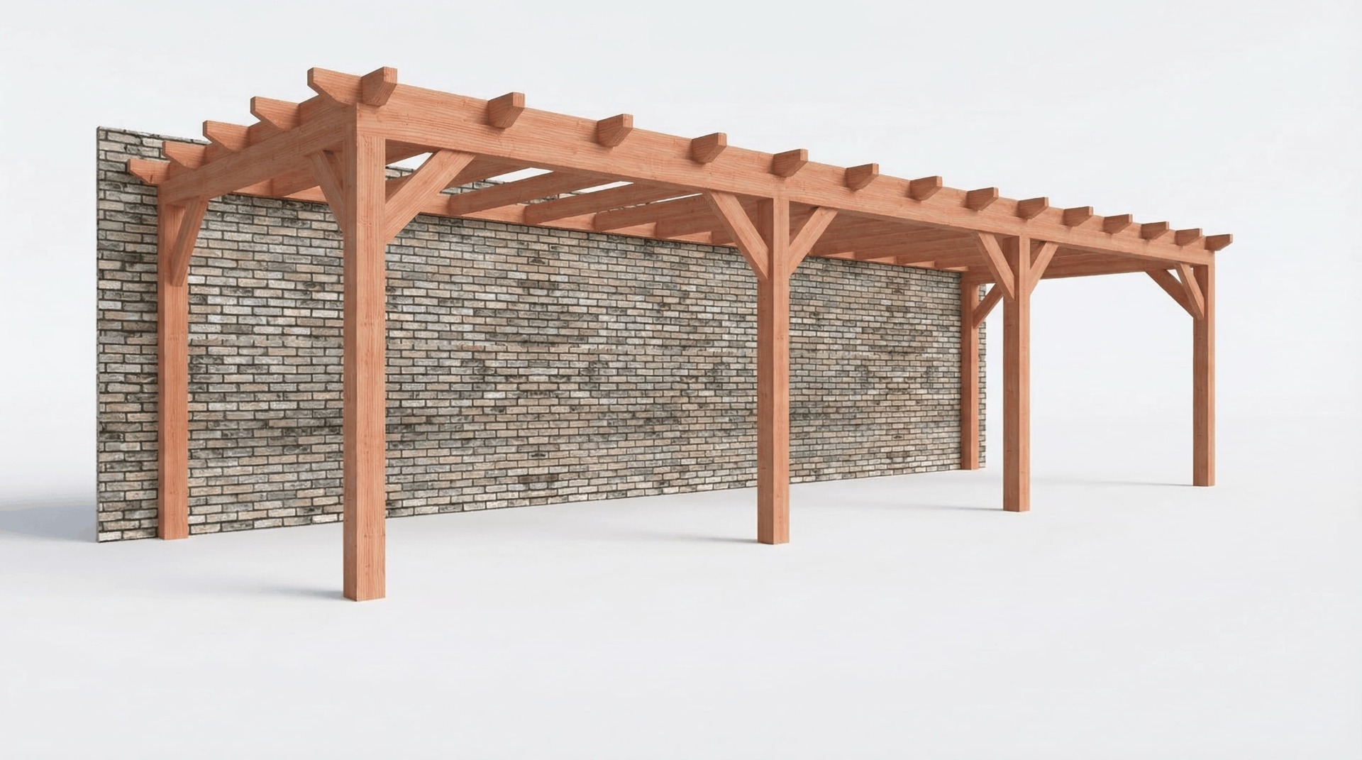 Bouwpakket aanbouwveranda 992,5x326 cm rechts fijnbezaagd Douglas