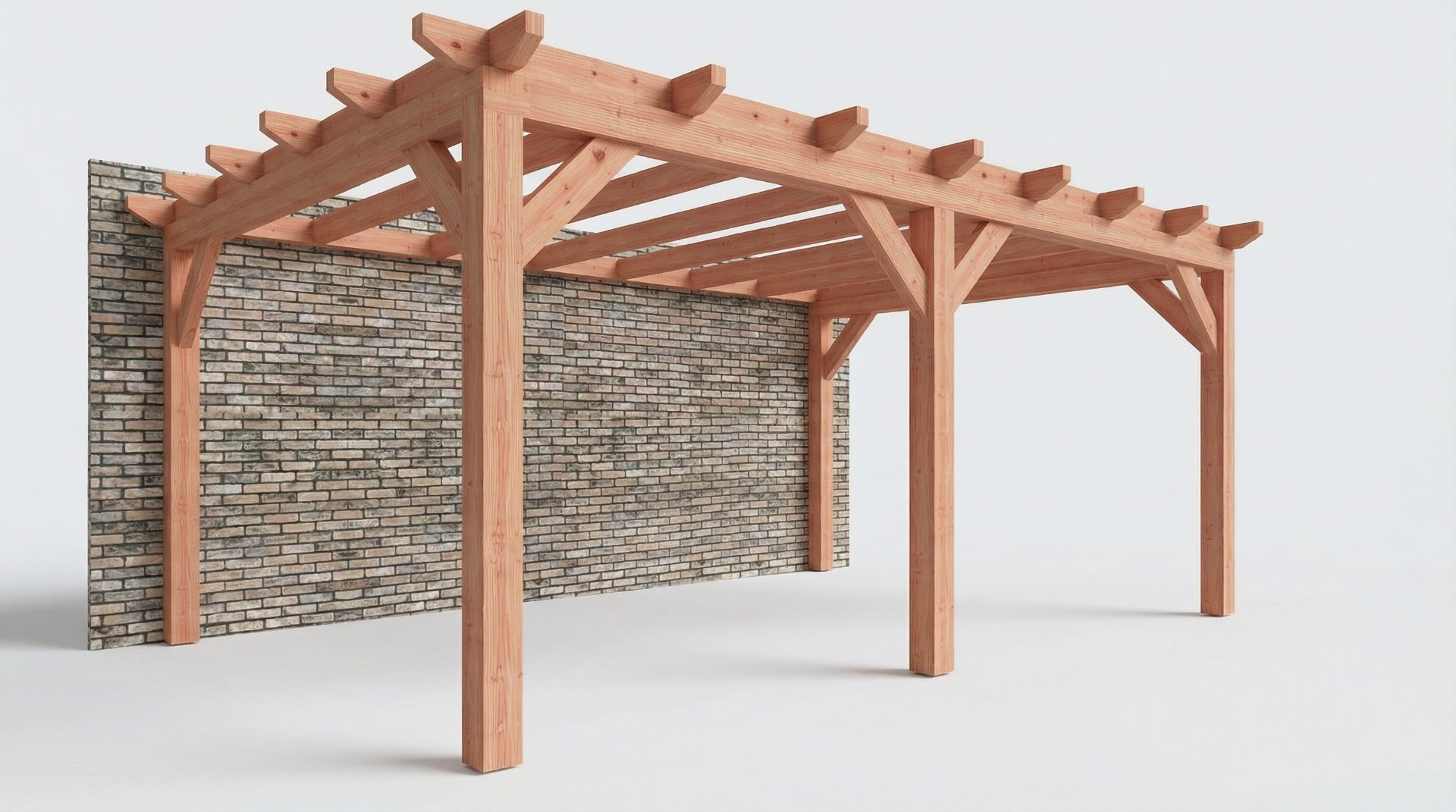 Bouwpakket aanbouwveranda 584x390,5 cm links fijnbezaagd Douglas
