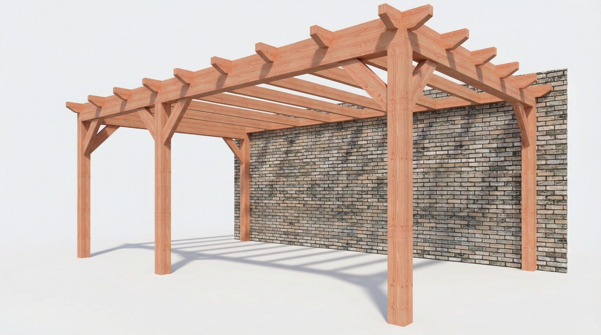 Bouwpakket aanbouwveranda 648,5x390,5 cm links fijnbezaagd Douglas