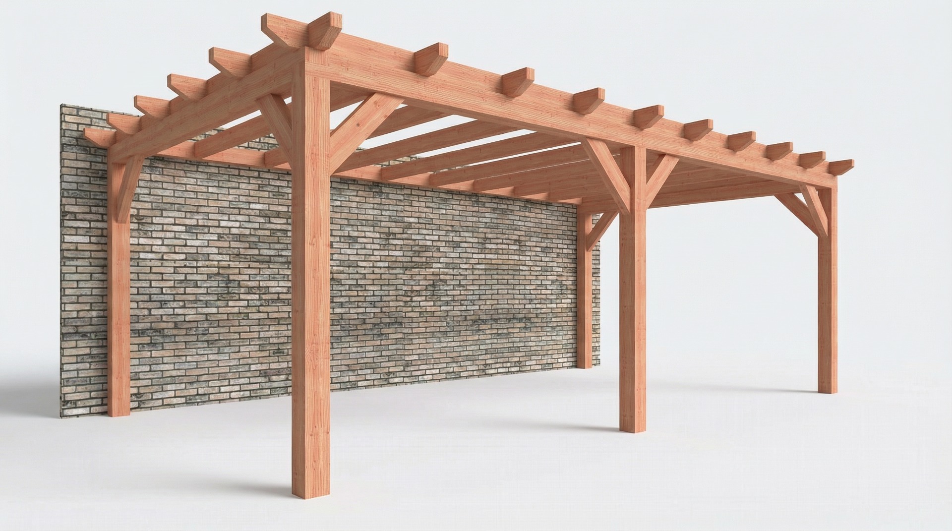 Bouwpakket aanbouwveranda 701,5x390,5 cm links fijnbezaagd Douglas