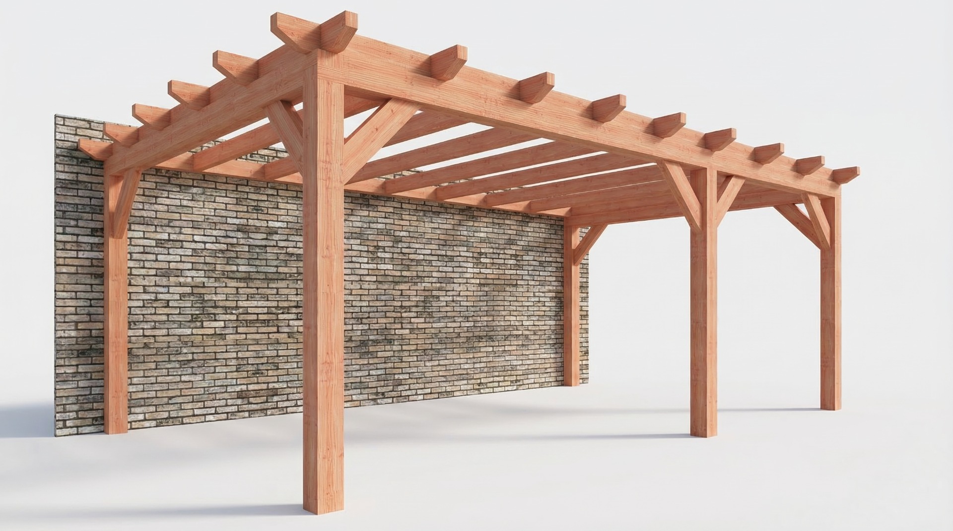 Bouwpakket aanbouwveranda 701,5x390,5 cm rechts fijnbezaagd Douglas