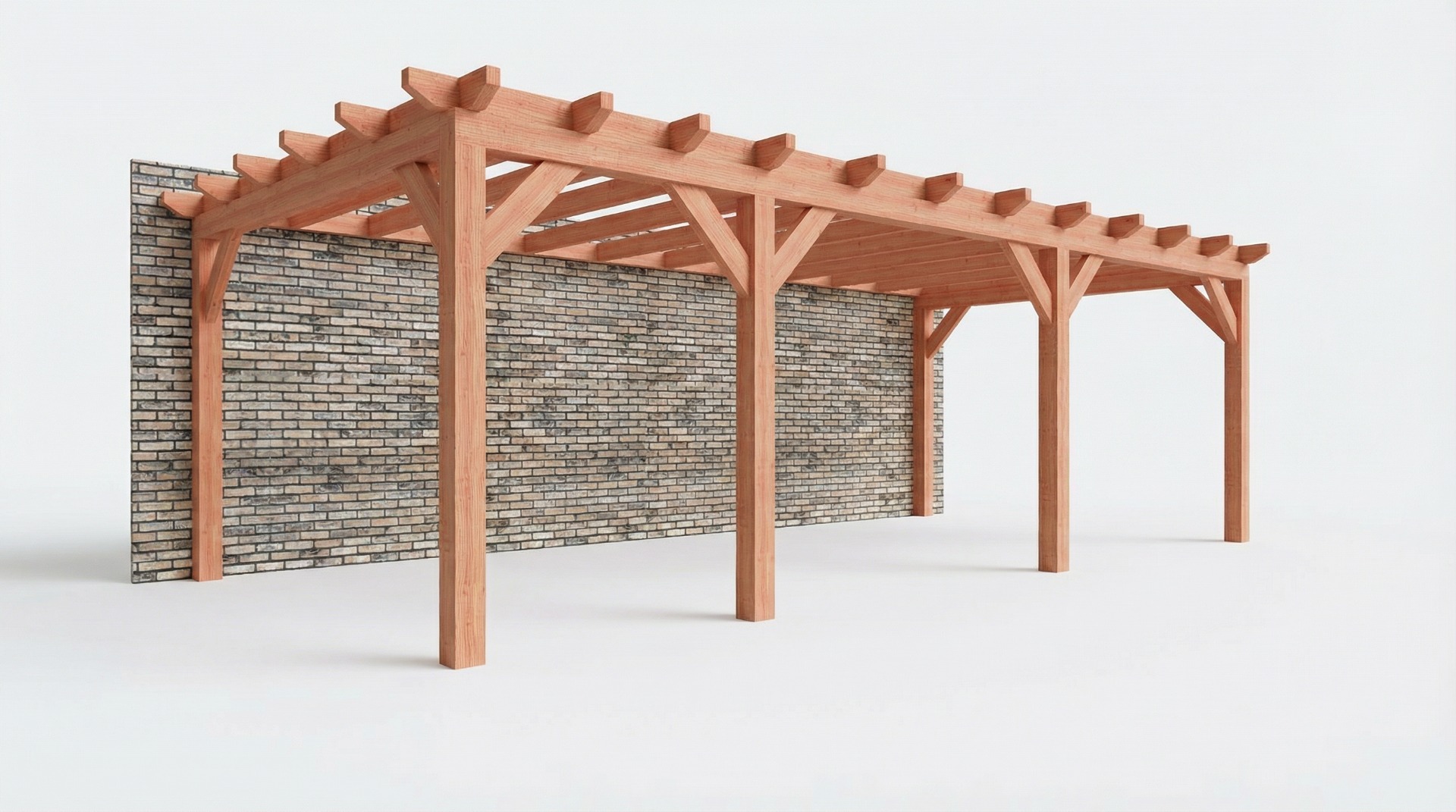 Bouwpakket aanbouwveranda 815x390,5 cm links fijnbezaagd Douglas
