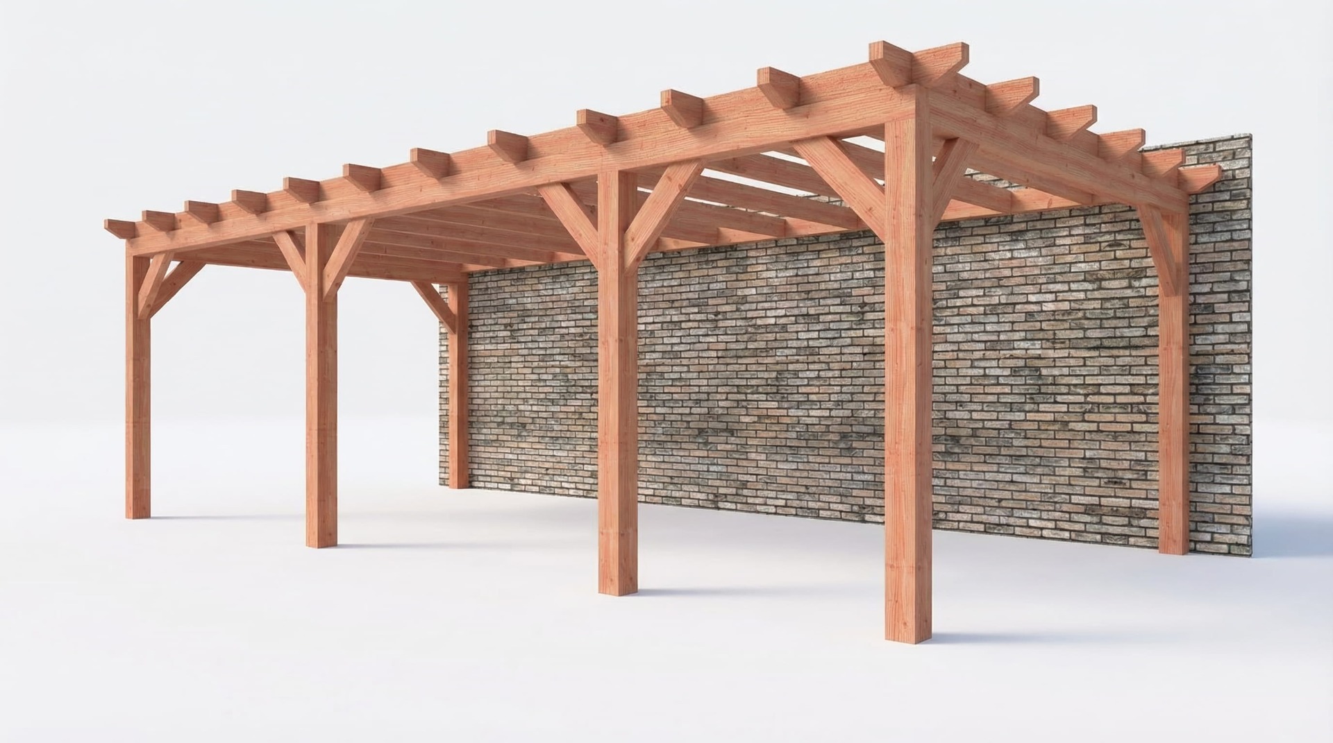 Bouwpakket aanbouwveranda 815x390,5 cm rechts fijnbezaagd Douglas