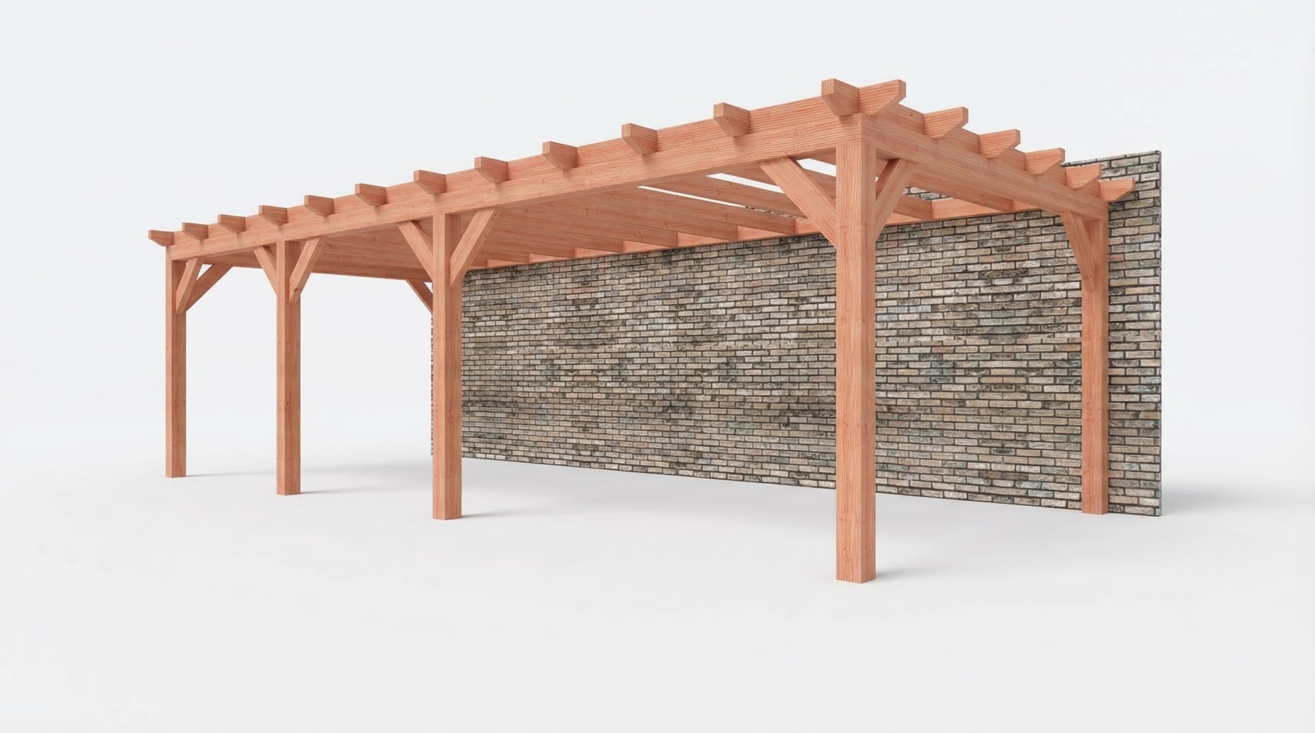 Bouwpakket aanbouwveranda 886,5x390,5 cm rechts fijnbezaagd Douglas