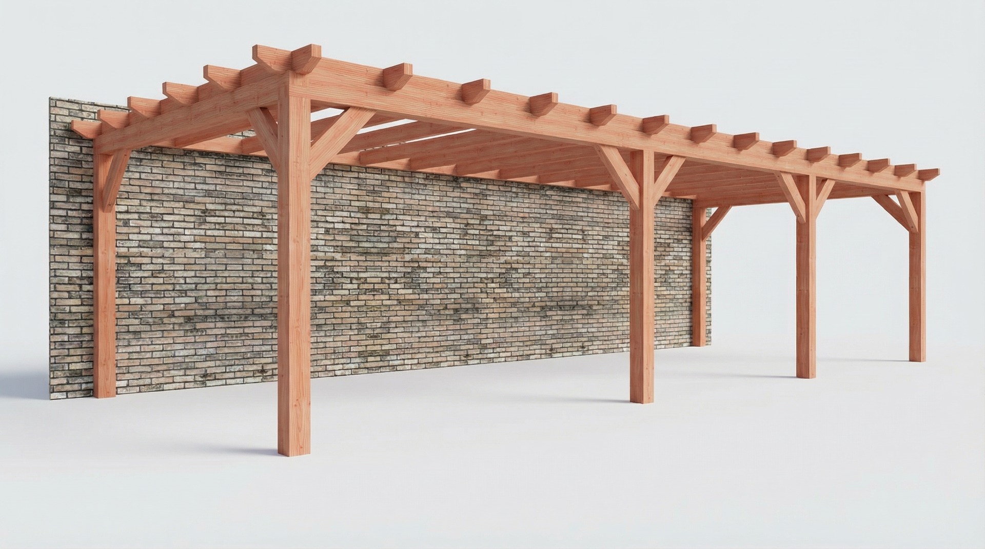 Bouwpakket aanbouwveranda 992,5x390,5 cm links fijnbezaagd Douglas
