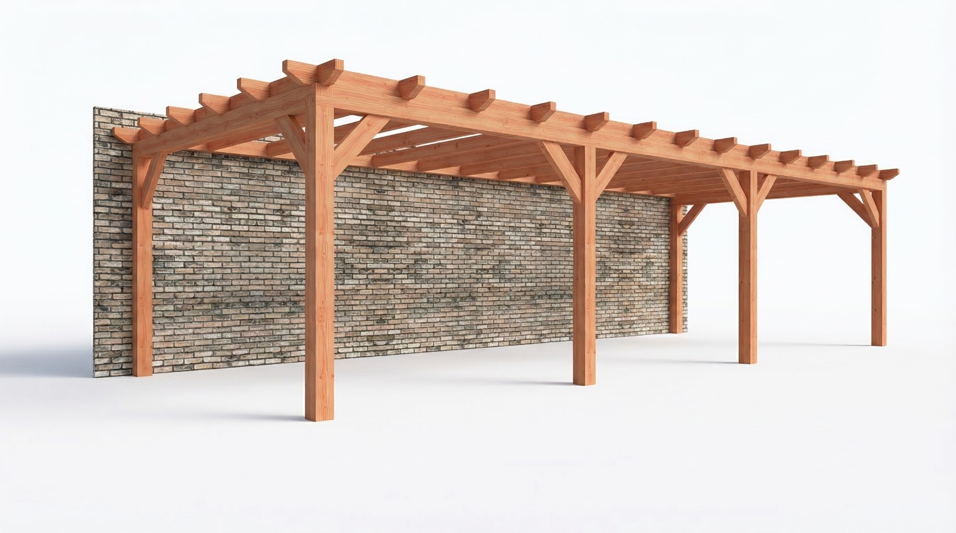 Bouwpakket aanbouwveranda 992,5x390,5 cm rechts fijnbezaagd Douglas