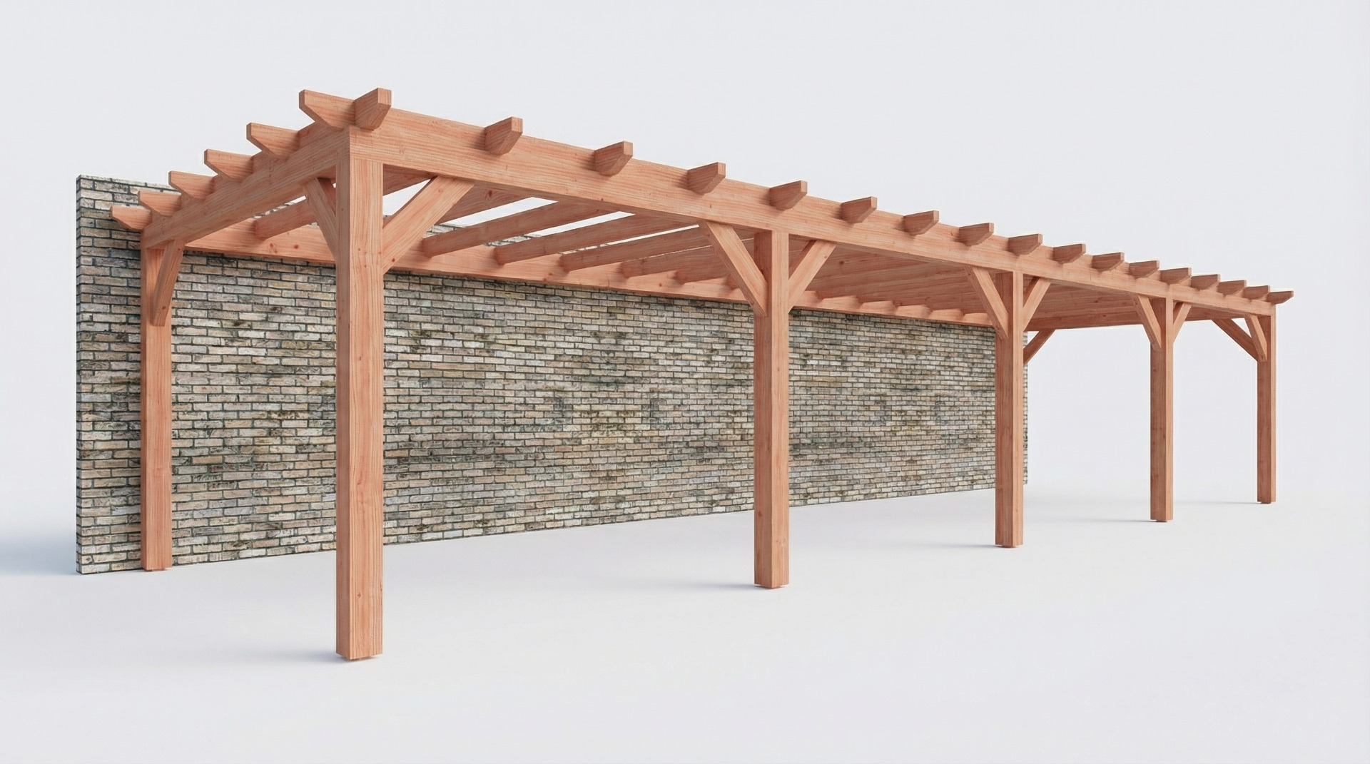 Bouwpakket aanbouwveranda 1219x390,5 cm fijnbezaagd Douglas