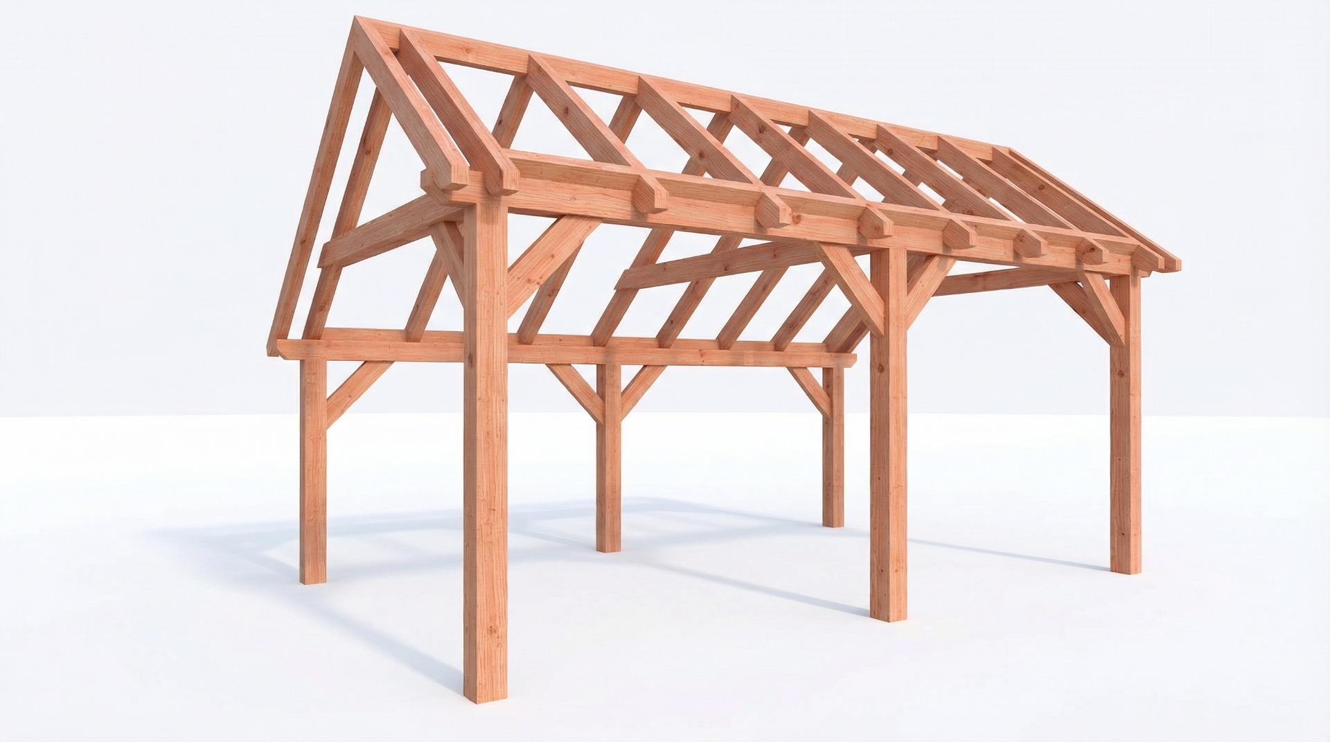 Bouwpakket kapschuur 584x346 cm fijnbezaagd Douglas