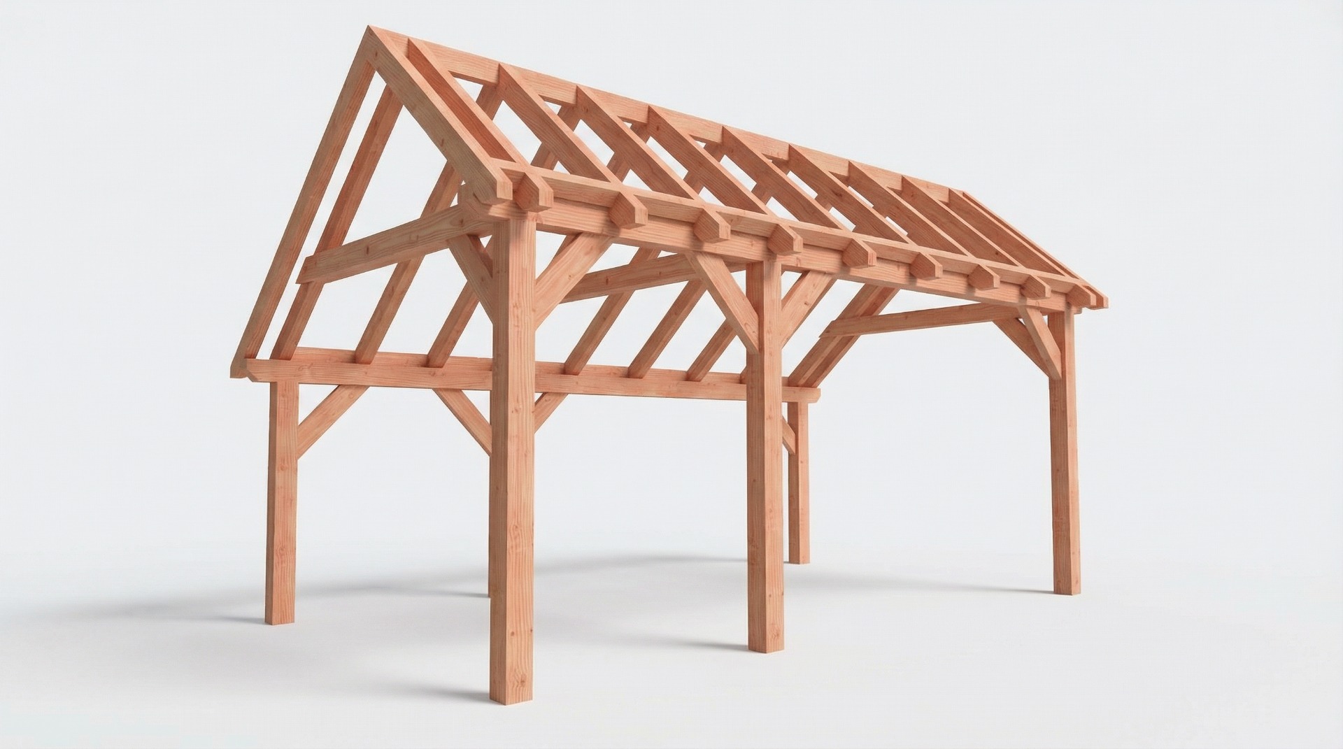 Bouwpakket kapschuur 588,5x346 cm fijnbezaagd Douglas