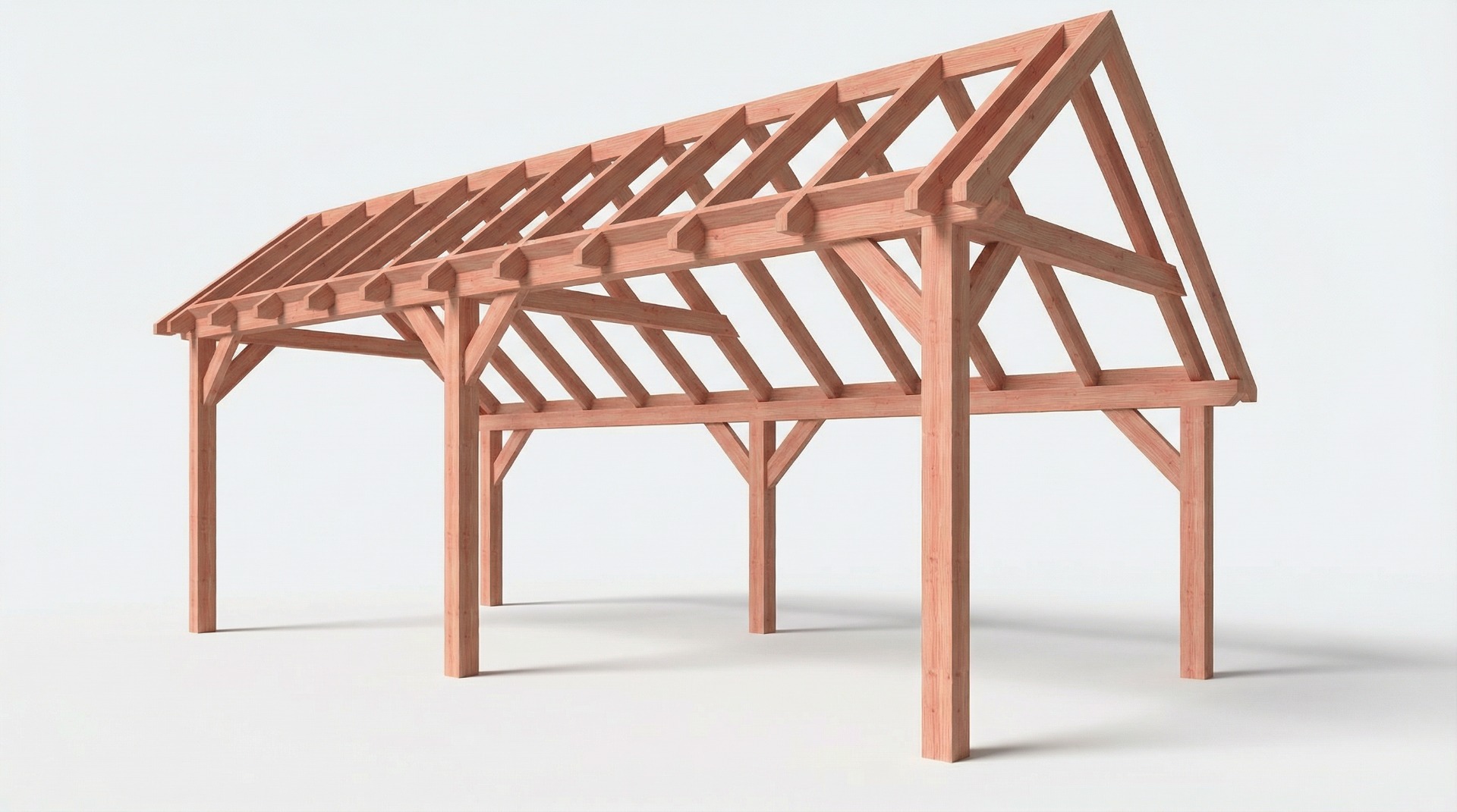 Bouwpakket kapschuur 766x346 cm fijnbezaagd Douglas