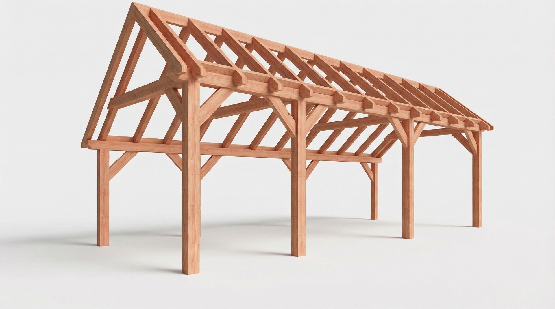 Bouwpakket kapschuur 815x346 cm fijnbezaagd Douglas