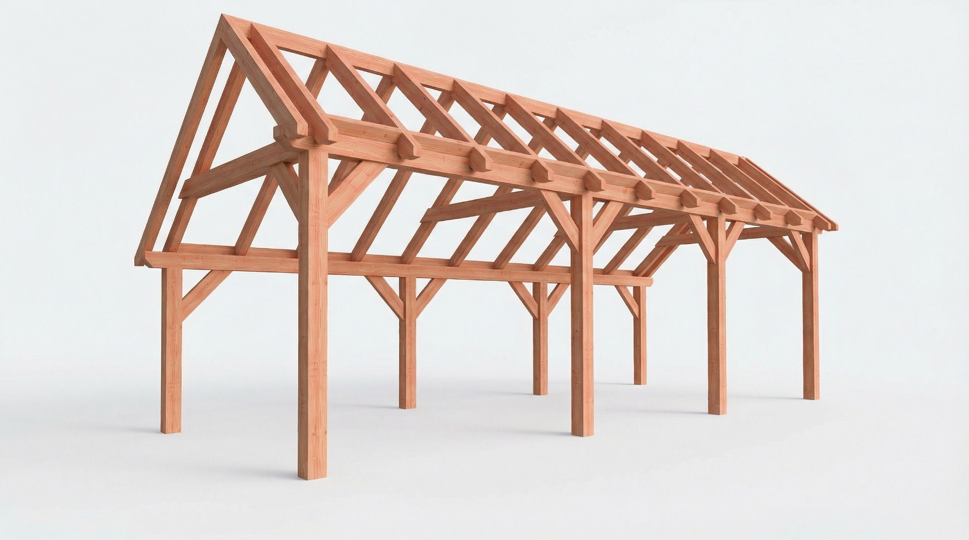 Bouwpakket kapschuur 822x346 cm fijnbezaagd Douglas