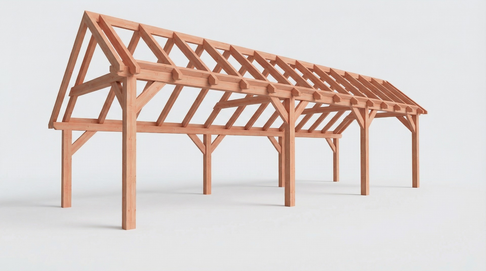 Bouwpakket kapschuur 992,5x346 cm fijnbezaagd Douglas