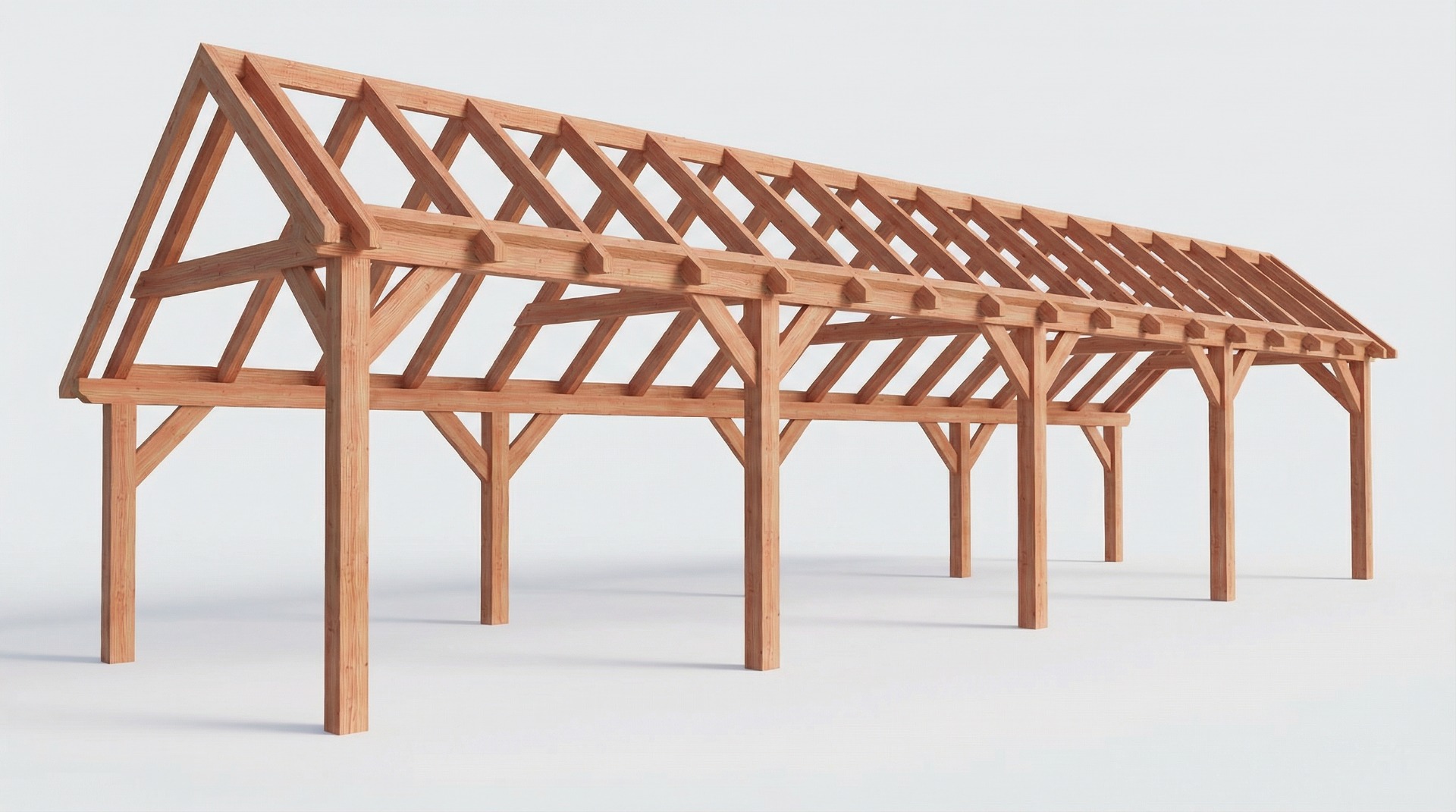 Bouwpakket kapschuur 1219x346 cm fijnbezaagd Douglas