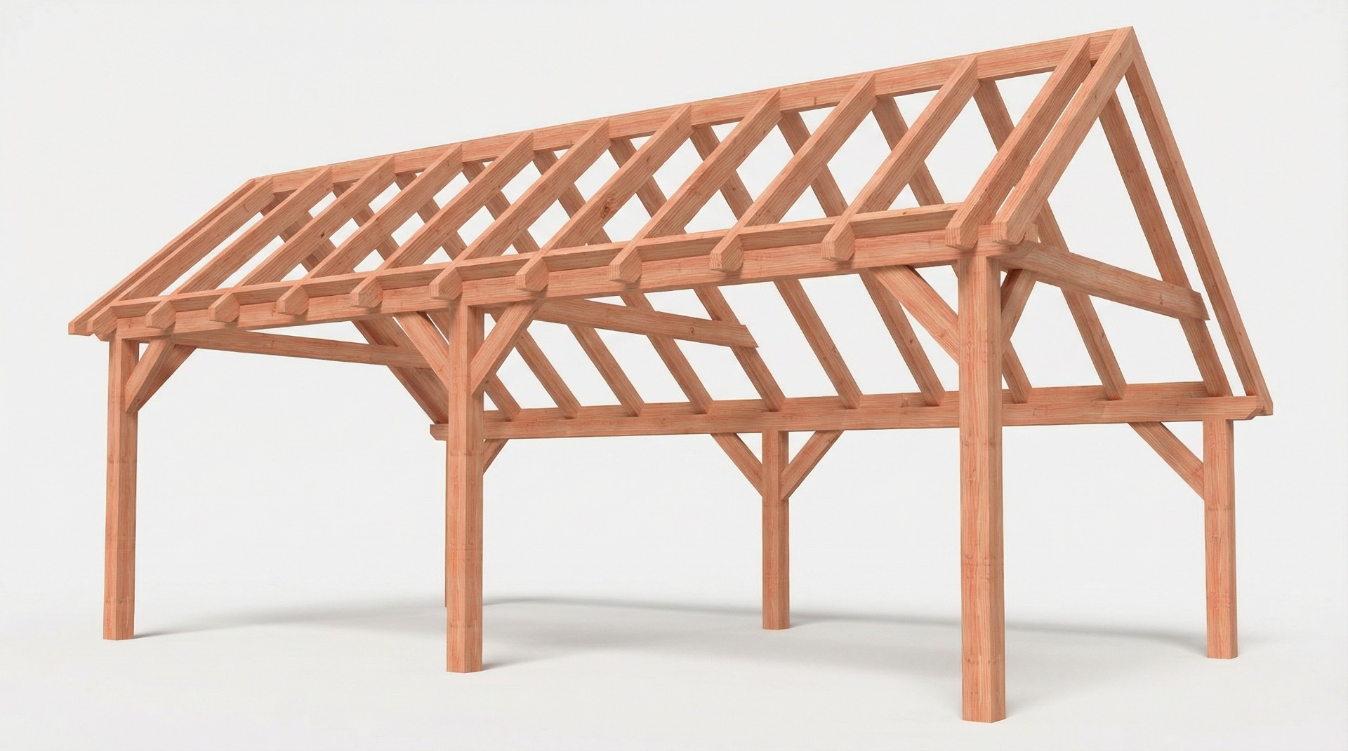 Bouwpakket kapschuur 769x410,5 cm fijnbezaagd Douglas