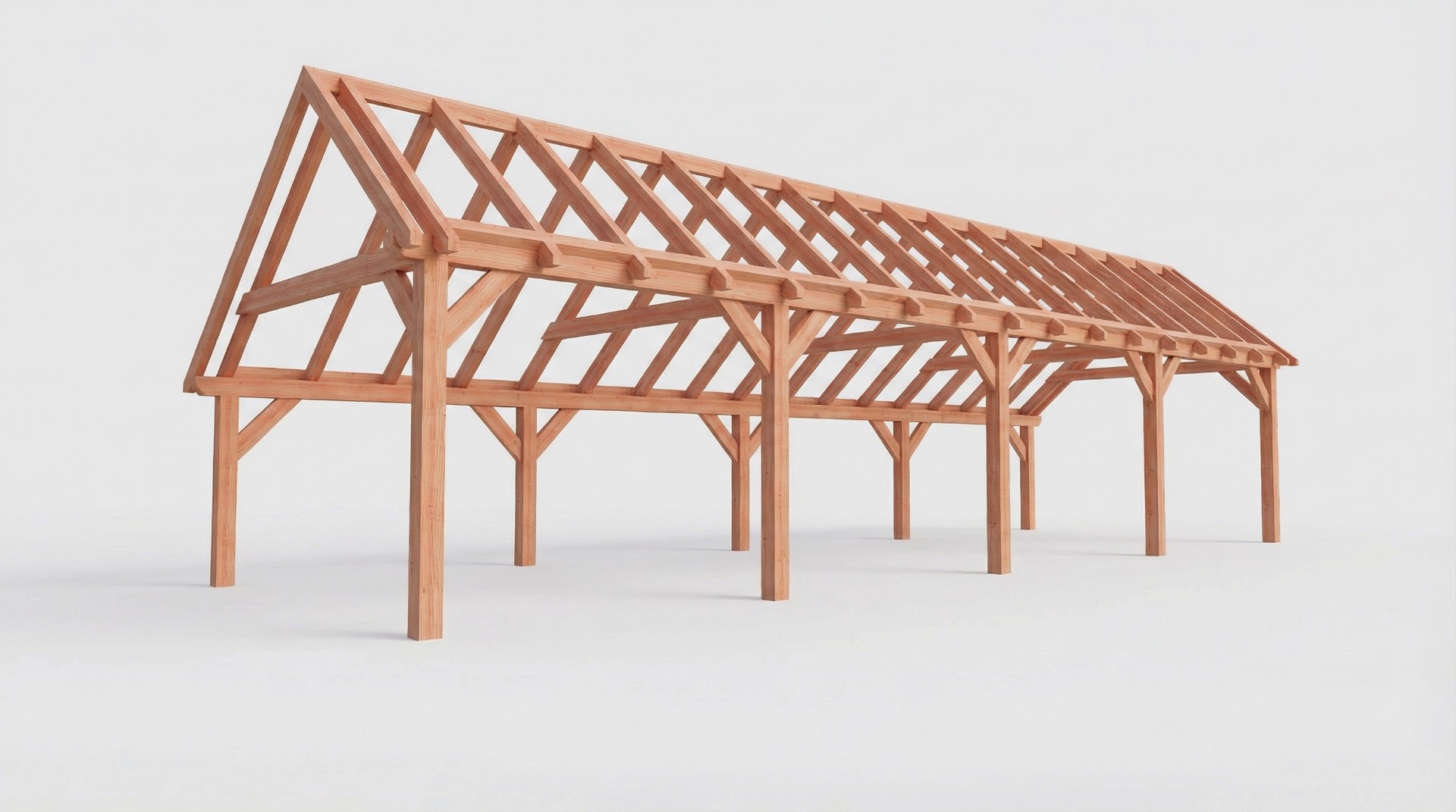 Bouwpakket kapschuur 1219x410,5 cm fijnbezaagd Douglas