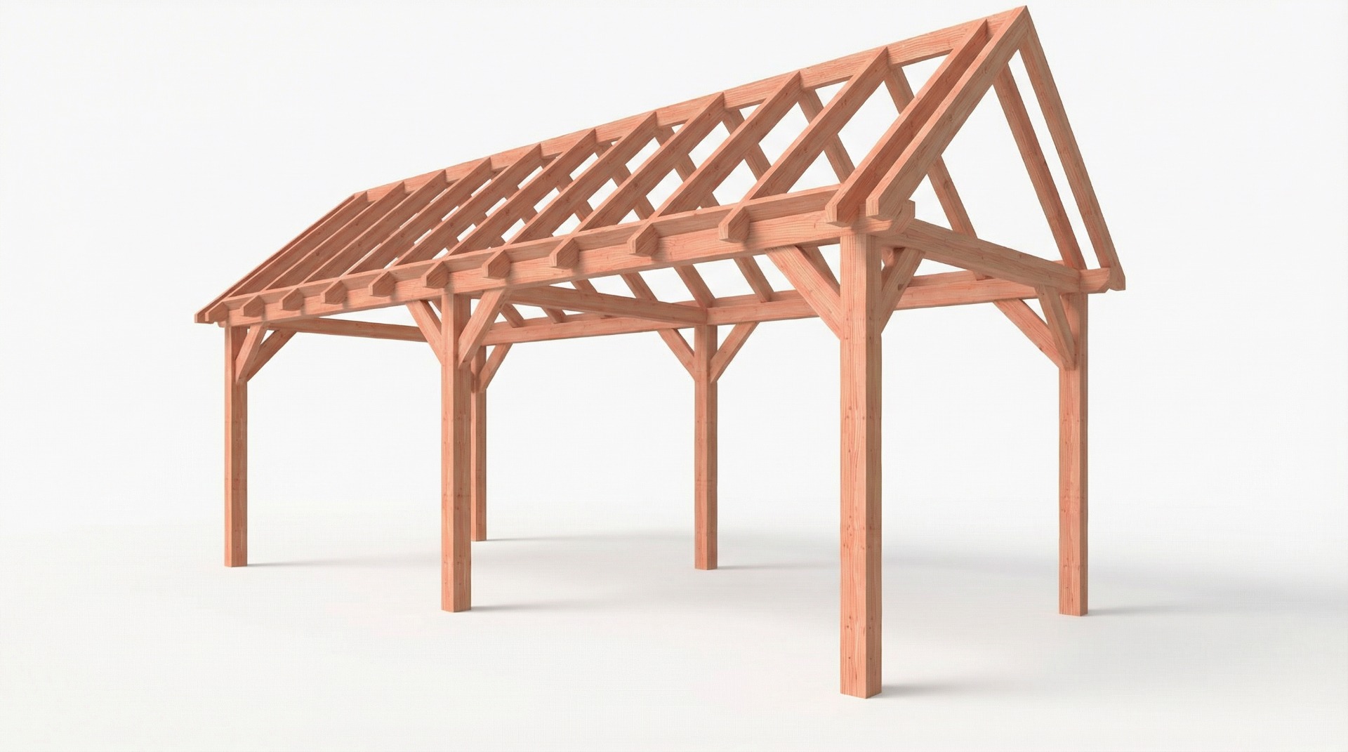Bouwpakket zadeldak 766x346 cm fijnbezaagd Douglas