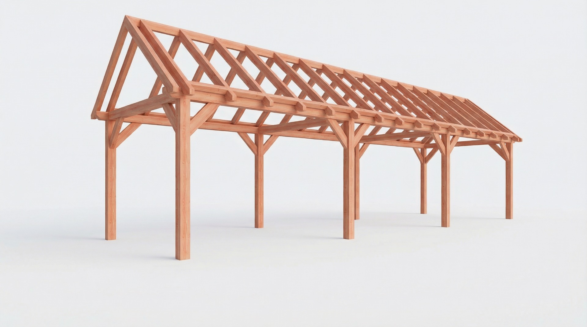Bouwpakket zadeldak 1121,5x346 cm fijnbezaagd Douglas