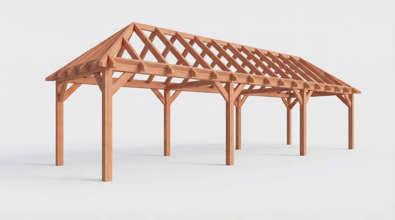 Bouwpakket schilddak 1121,5x346 cm fijnbezaagd Douglas