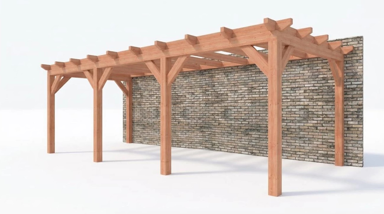 Bouwpakket aanbouwveranda 769x326 cm fijnbezaagd Douglas