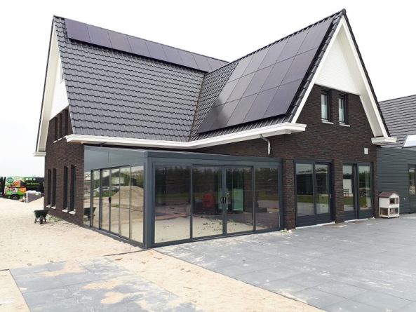 Aluminium veranda profiline 500x564,5 cm op twee staanders - Vierpolders