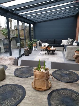 Aluminium veranda profiline antraciet 800x350 cm - Alkmaar