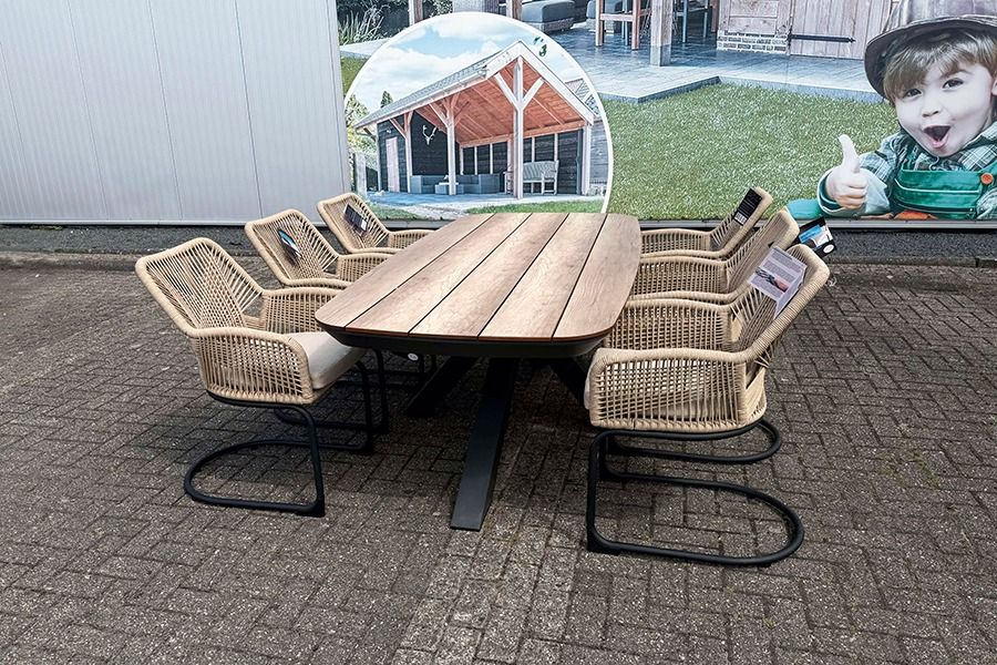 Tuinset Vivant - tafel en 6 swingstoelen Tuinset Vivant - tafel en 6 swingstoelen