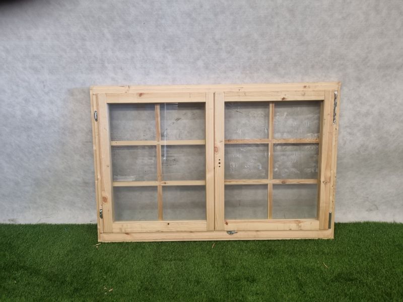 Blanke 2-delige draaikiep ramen – kozijnmaat 100 x 153,5 cm - 2 stuks beschikbaar, prijs per stuk- SALE25079