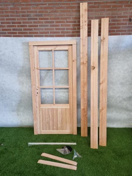 Nieuwe blanke houten deur – compleet met kozijn en toebehoren (201,5 x 96 cm) - SALE25118 Nieuwe blanke houten deur – compleet met kozijn en toebehoren (201,5 x 96 cm) - SALE25118