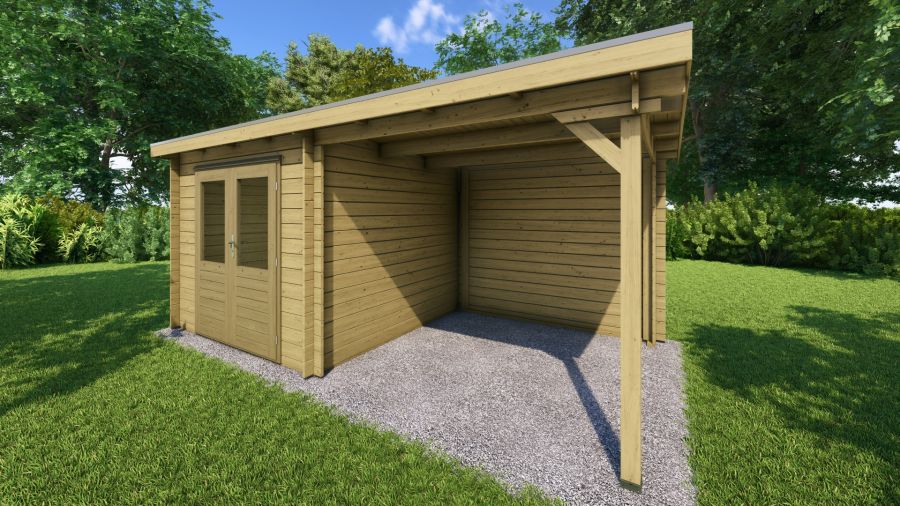 Classicline Blokhut Limburg Geïmpregneerd 250x250 + 250 Classicline Blokhut Limburg Geïmpregneerd 250x250 + 250