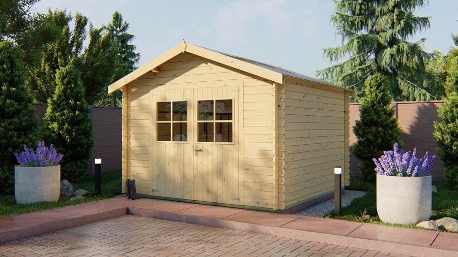 Tuindeco Noja Blokhut 300x300 cm 28 mm vuren grijs geïmpregneerd Tuindeco Noja Blokhut 300x300 cm 28 mm vuren grijs geïmpregneerd
