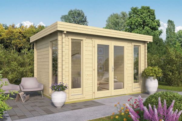 Tuindeco Blokhut Victoria 410x300 cm 58 mm groen geïmpregneerd Tuindeco Blokhut Victoria 410x300 cm 58 mm groen geïmpregneerd