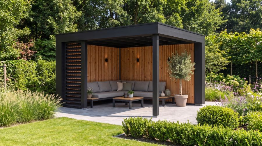 Buitenverblijf Verona model links 400 x 335 cm