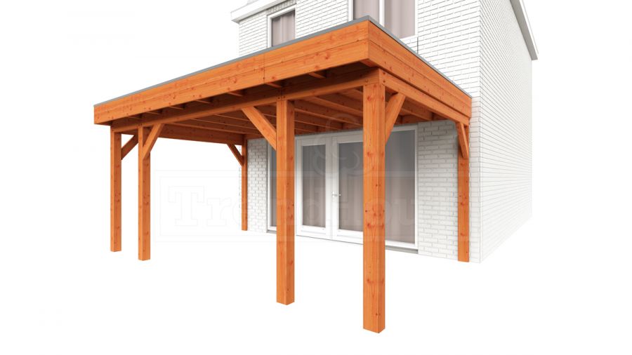 Trendhout Aanbouwveranda Ancona 515x390 cm - plat dak Trendhout Aanbouwveranda Ancona 515x390 cm - plat dak