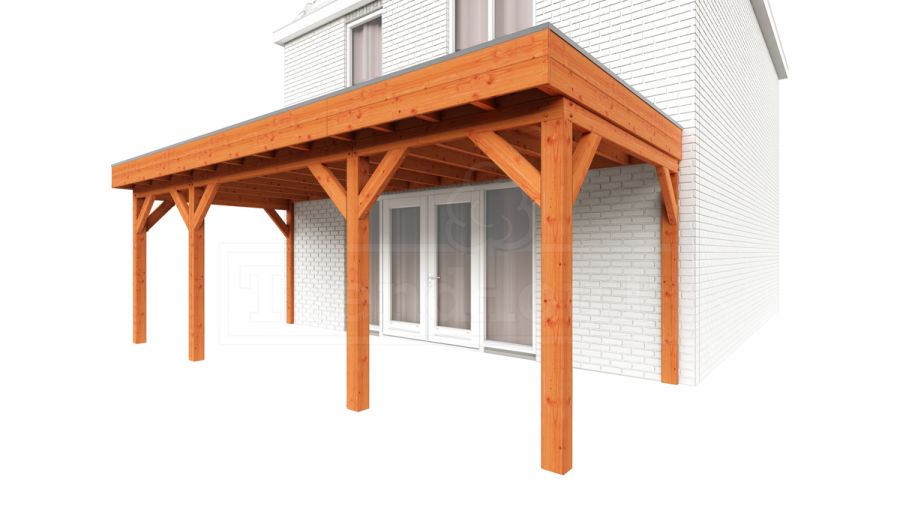 Trendhout Aanbouwveranda Ancona 670x330 cm - plat dak