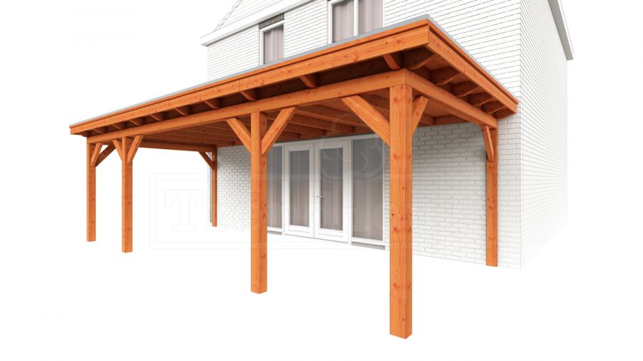 Trendhout Aanbouwveranda Lucca 780x390 cm - Plat dak Trendhout Aanbouwveranda Lucca 780x390 cm - Plat dak