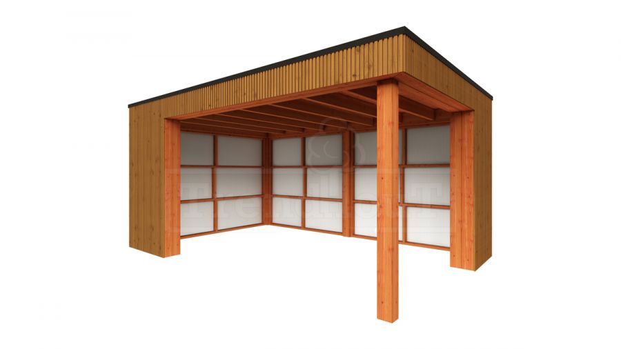 Trendhout Buitenverblijf Capri 490x375 - Plat dak model links Trendhout Buitenverblijf Capri 490x375 - Plat dak model links